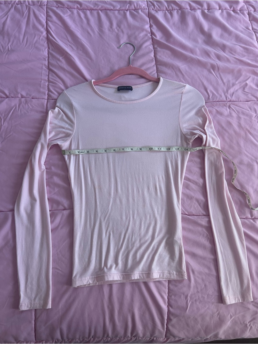 Baby Pink Long-Sleeve Crewneck Top from White Fox